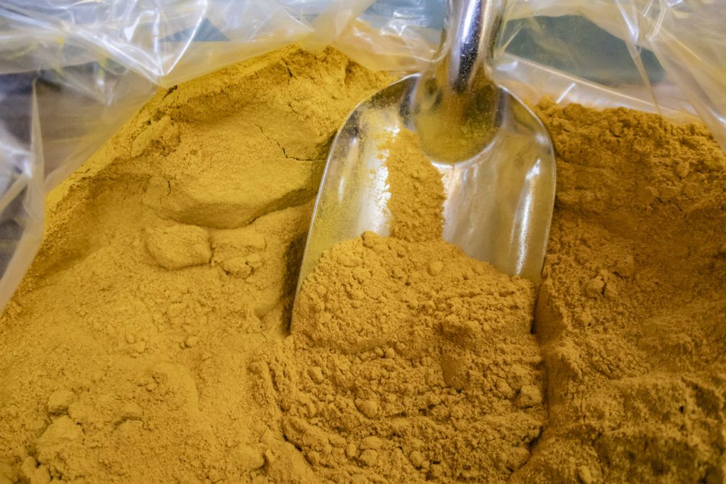 close up powder turmeric